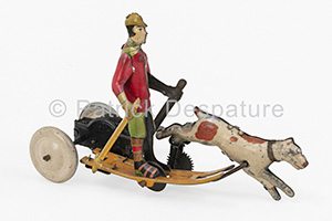 Mes jouets sports d'hiver, Patrick Desparture Collection, Skieur au chien