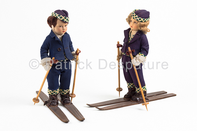 Mes jouets sports d'hiver, Patrick Desparture Collection, Couple de poupées skieurs
